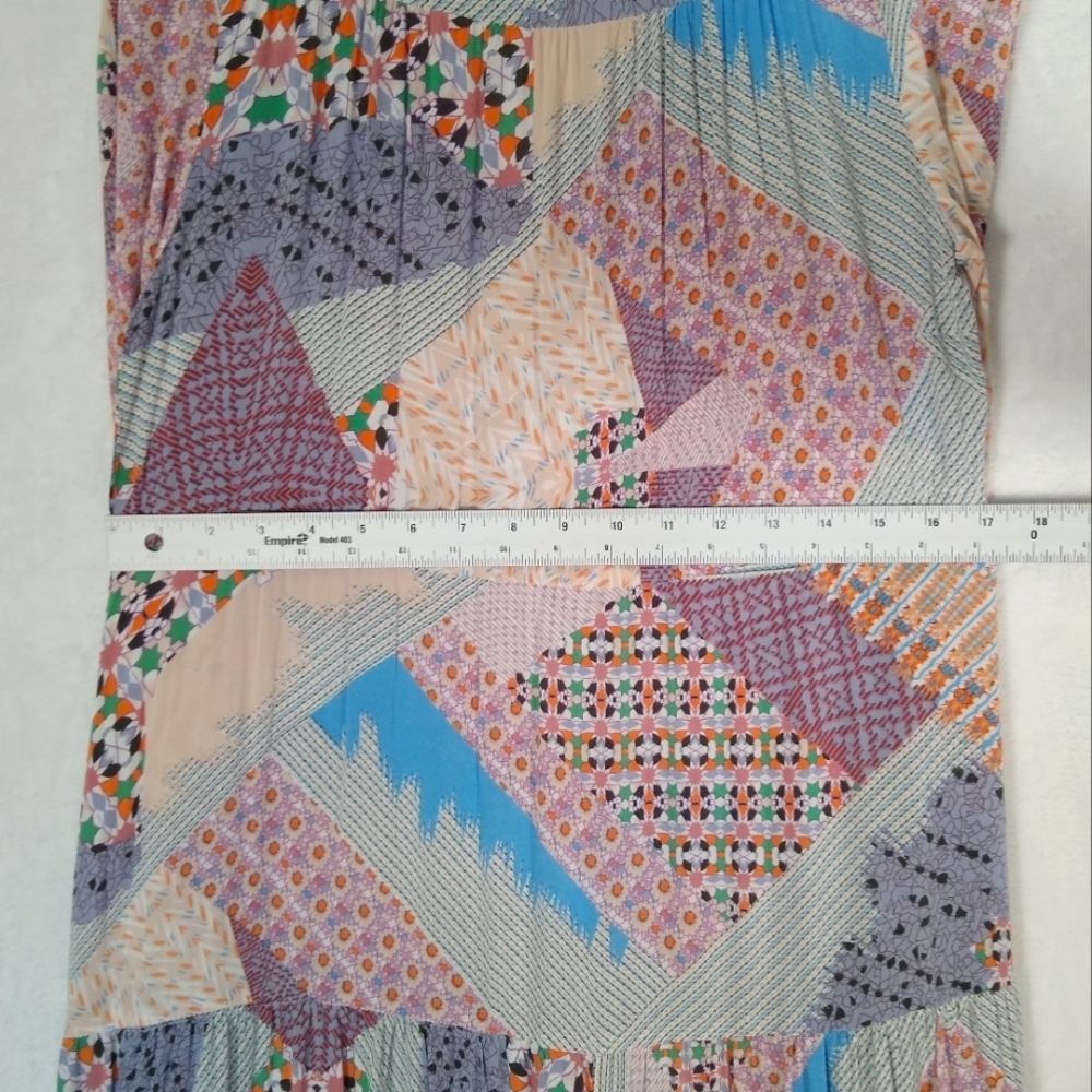 Jaase Purple Pink Tan Multicolor Patchwork Print … - image 5